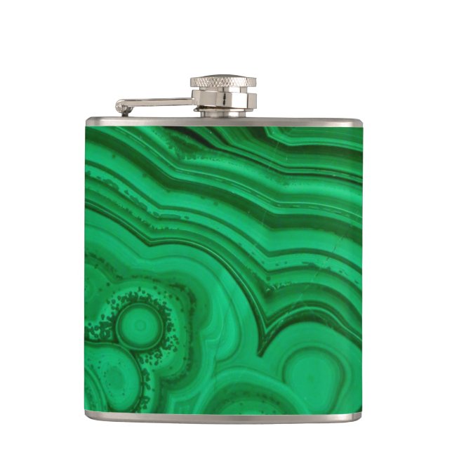 Green Mineral Malachite Hip Flask (Front)