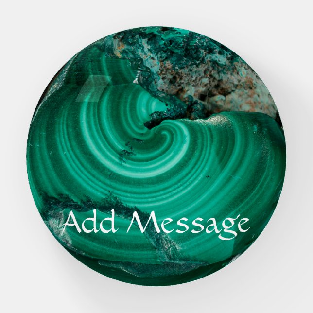 Green  Mineral Vein Turquoise Paperweight (Front)