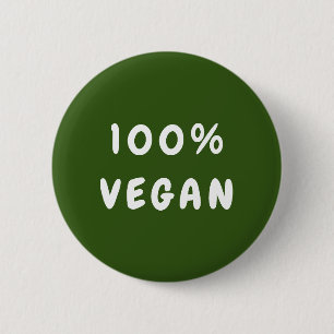 Green Minimal 100% VEGAN Button