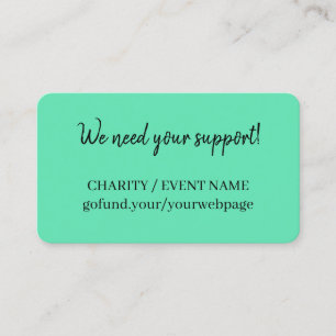 Green Minimal Charity Donation Appeal Card