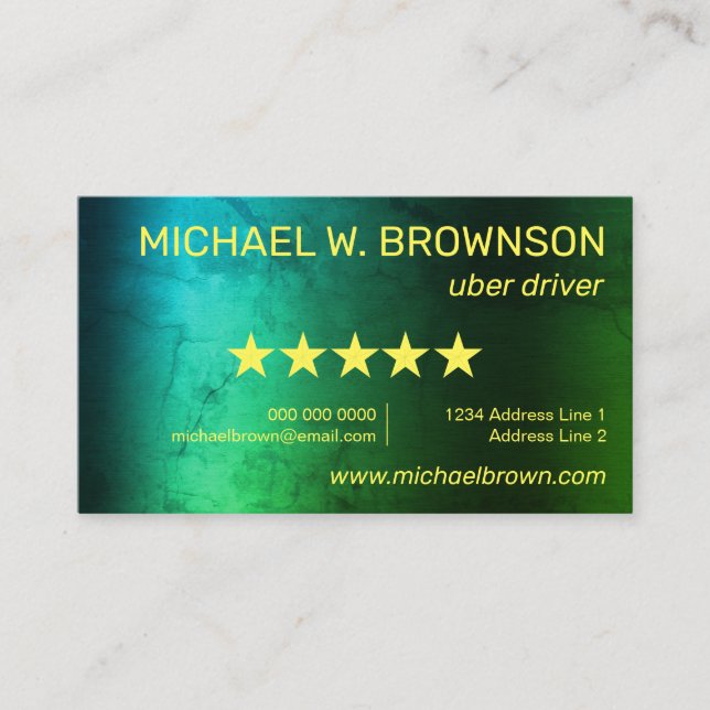 Green Minimal Driver Business Card (Front)