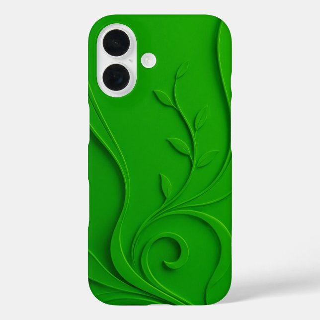Green Minimal Leaf Design Case-Mate iPhone Case (Back)