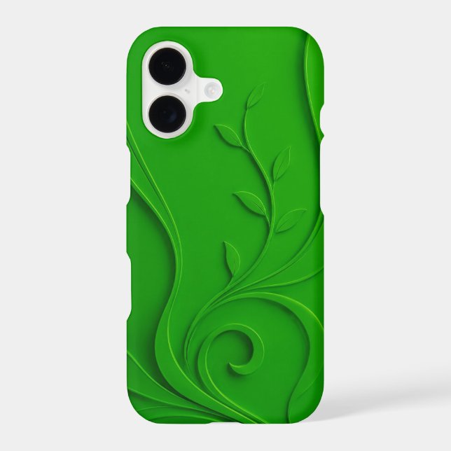 Green Minimal Leaf Design Case-Mate iPhone Case (Back)