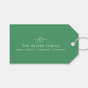 Green Minimal Personalized Gift From Family Name  Tags