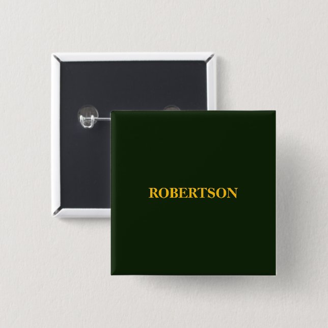 Green minimalist custom name  button (Front & Back)