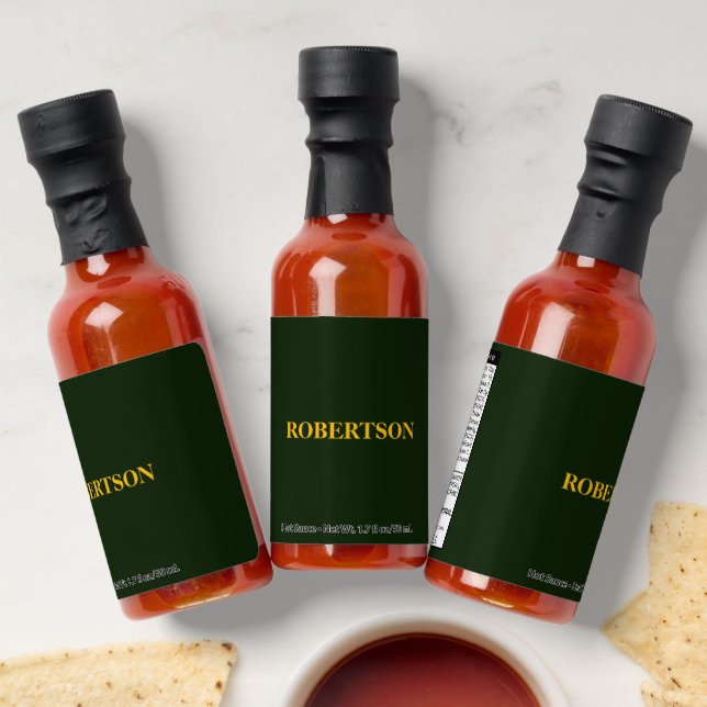 Green minimalist custom name  hot sauces (Laydown)