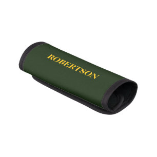 Green minimalist custom name luggage handle wrap