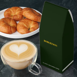 Green minimalist custom name roasted coffee