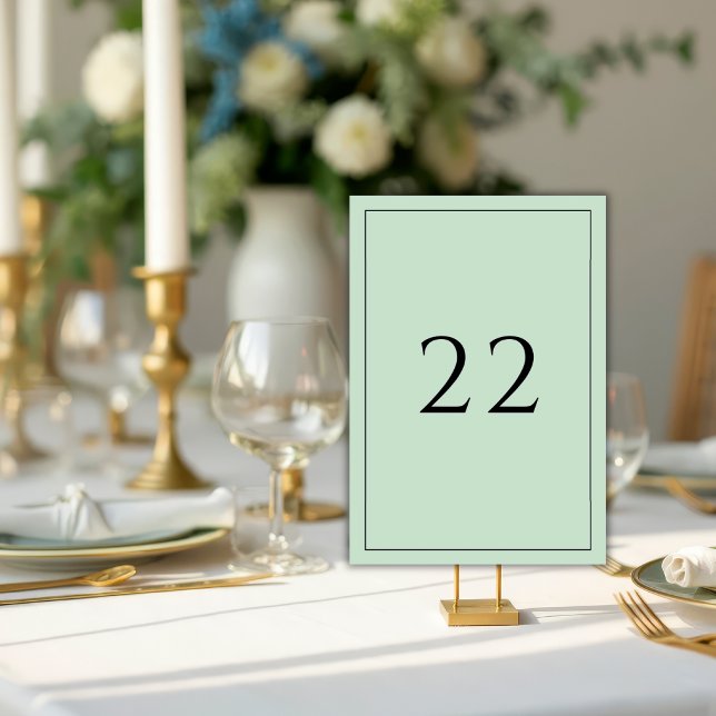 Green Minimalist Elegant Wedding  Table Number (Creator Uploaded)