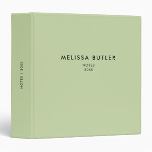 Green Minimalist Modern 3 Ring Binder
