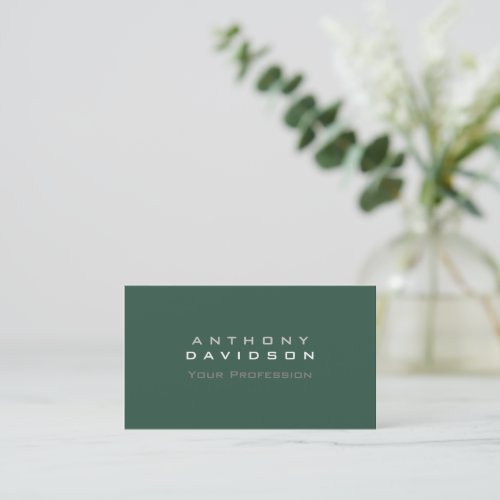 Green Minimalist Modern Plain Business Card