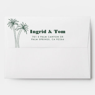 Green Minimalist Tropics Wedding Envelope