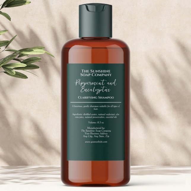 Green minimalist waterproof cosmetics bottle label (Creator Uploaded)