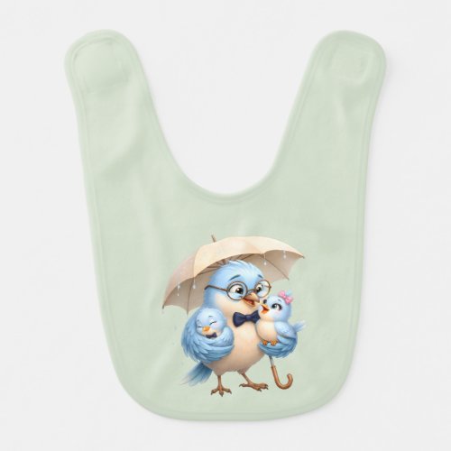 Green Mint Bird Father Protective Bib