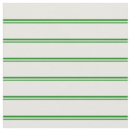 Green & Mint Cream Colored Lines Fabric