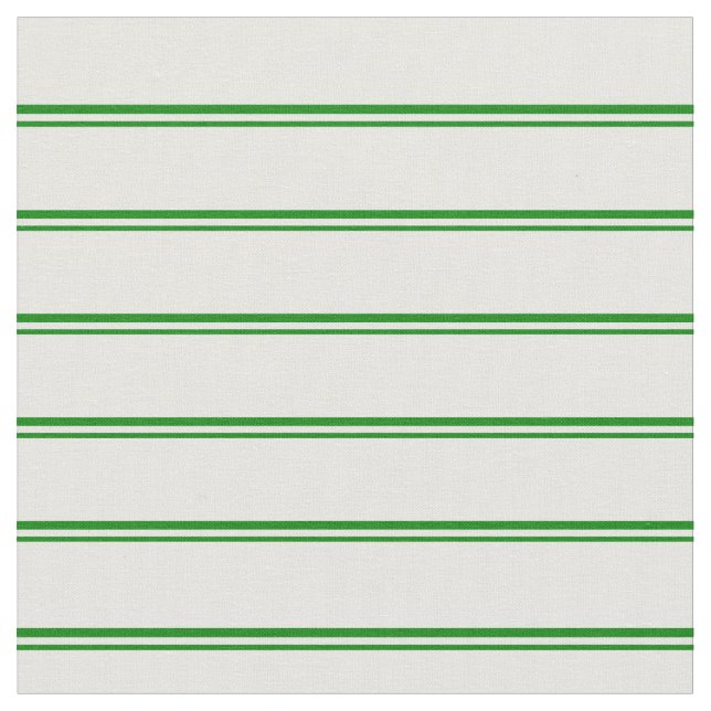 Green & Mint Cream Colored Lines Fabric (Close Up)