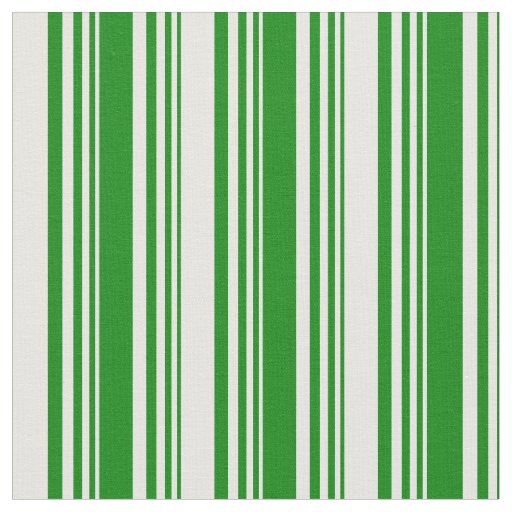 Green & Mint Cream Colored Lines/Stripes Pattern Fabric
