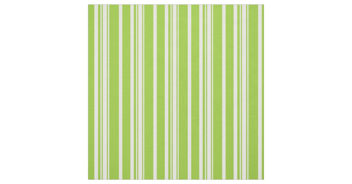 Green & Mint Cream Colored Striped/Lined Pattern Fabric | Zazzle.com