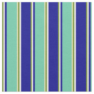 Green, Mint Cream, Dark Blue, Aquamarine, and Tan Fabric