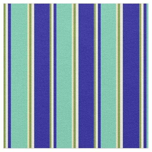 Green, Mint Cream, Dark Blue, Aquamarine, and Tan Fabric