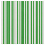 [ Thumbnail: Green & Mint Cream Lined Pattern Fabric ]