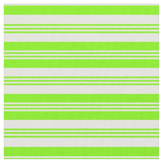 Green & Mint Cream Pattern Fabric (Close Up)