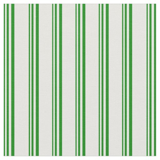 Green & Mint Cream Stripes Pattern Fabric