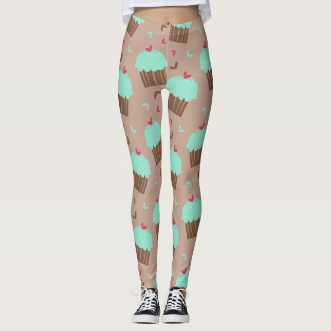 Green Mint Cupcake Leggings (Front)