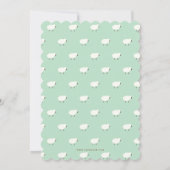 Green Mint Little Lamb Baby Shower by Mail Invitation (Back)