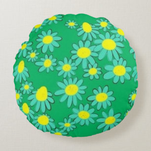 Green Mint Round Pillow