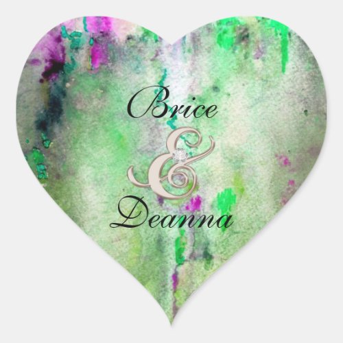 Green Mist Champagne Heart Wedding Stickerme Heart Sticker