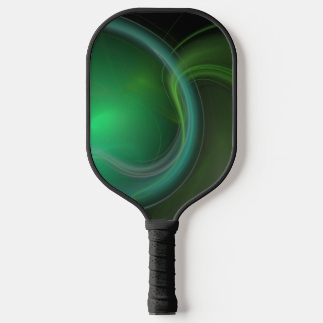 Green Mist Fractal Pickleball Paddle (Front)