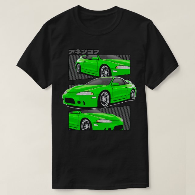 Green Mitsubishi Eclipse 2g T-Shirt (Design Front)