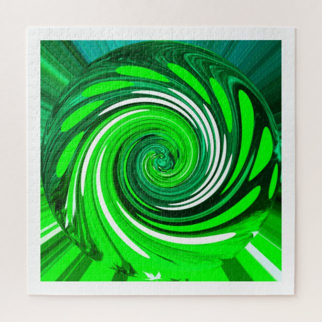 Green mix art jigsaw puzzle (Vertical)