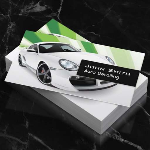 Customizable Green Mobile Auto Detailing Car business card