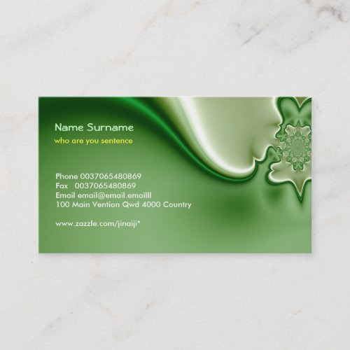 green modern abstraction business card design