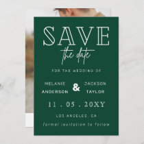 Green Modern Calligraphy Photo Save The Date