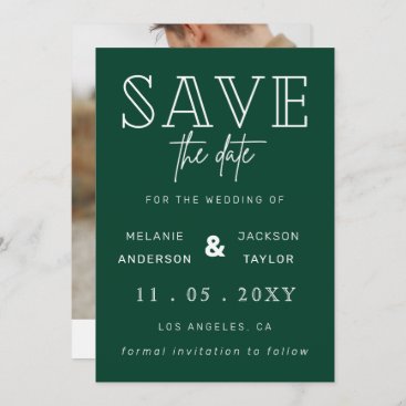 Green Modern Calligraphy Photo Save The Date