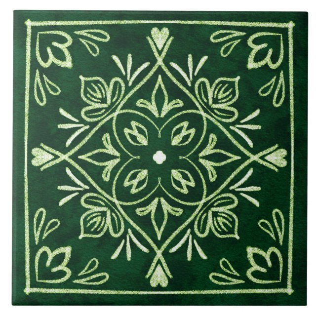 Green Modern Classic Ceramic Tile (Front)