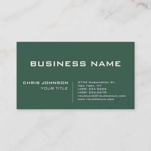 Green Modern Contemporary Company Business Card