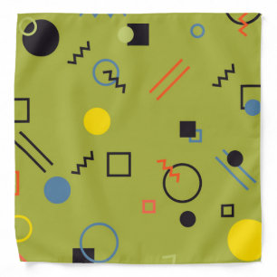 Green, modern, cool, trendy, urban,Memphis pattern Bandana