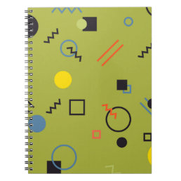 Green, modern, cool, trendy, urban,Memphis pattern Notebook