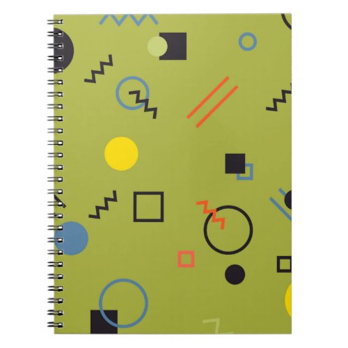 Green modern cool trendy urbanMemphis pattern Notebook