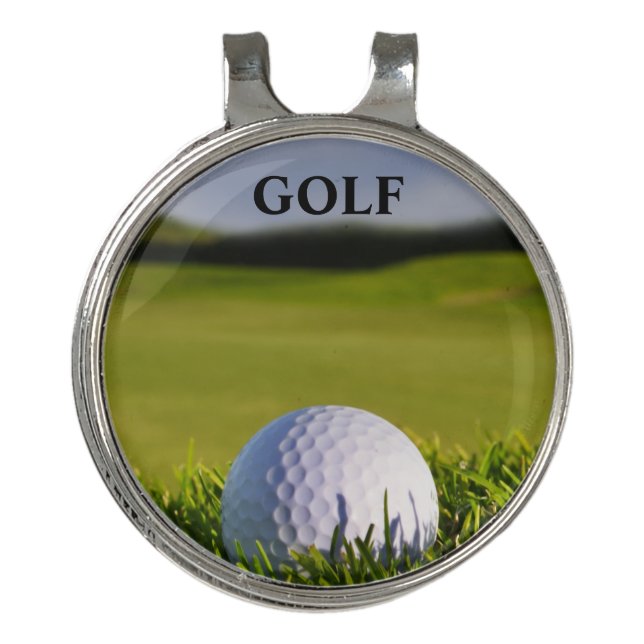 Green Modern Custom Best Golf Hat Clip Ball Marker (Front)