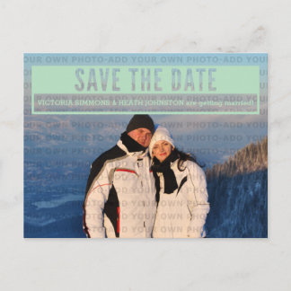 Green Modern Cut Out Save the Date Postcard