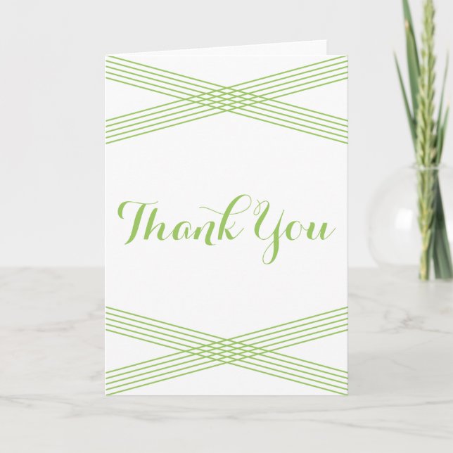 Green Modern Deco Thank You Card (Front)