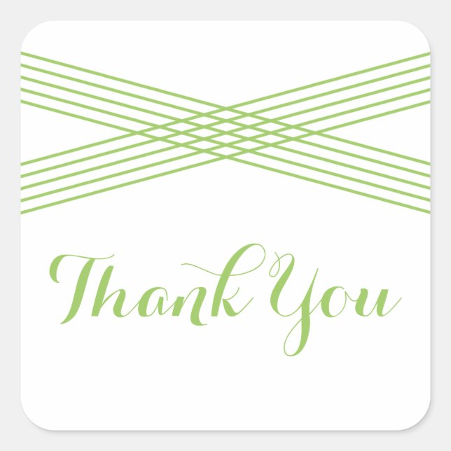 Green Modern Deco Thank You Stickers (Front)
