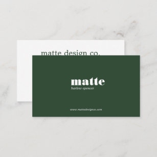 Green   Modern Elegant Minimalist Professional Business Card