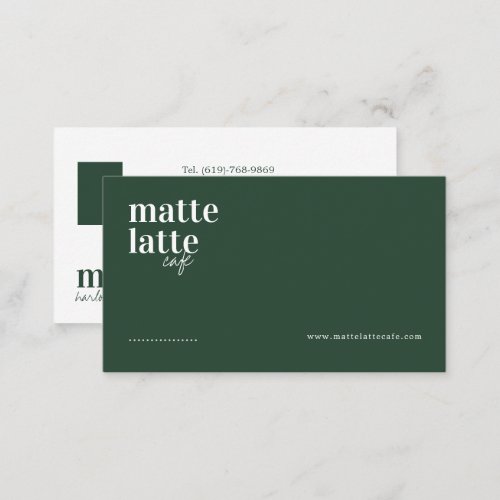 Green  Modern Elegant Minimalist Professional Business Card