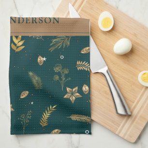 Green Modern Gold Arch elegant contemporary Kitchen Towel